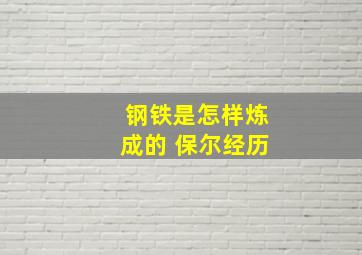 钢铁是怎样炼成的 保尔经历